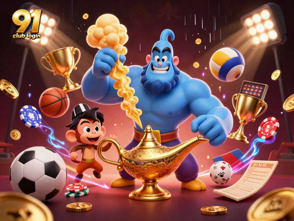 Engage with the 91 club login featuring dynamic gaming elements and vibrant characters in a lively casino atmosphere.