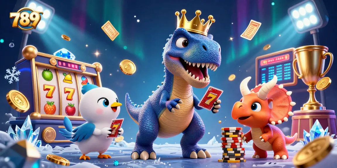 Join the excitement at 789club as a T-Rex deals cards, pterodactyl assists, and chips stack!